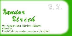 nandor ulrich business card